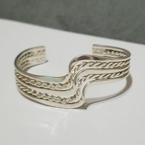 Vintage Silver Wave Cuff